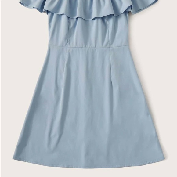 Baby Blue off the shoulder baby doll dress - Picture 2 of 2
